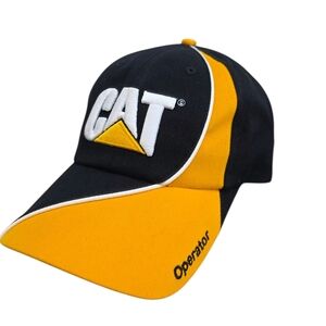 NWOT Trucker Cat Operator Hat Black and Yellow Embroidered Logo